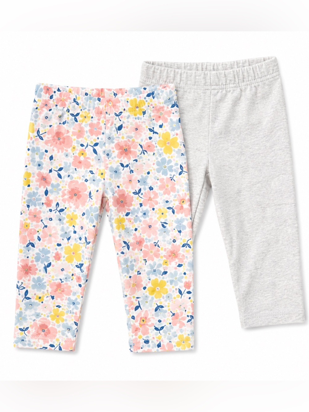 Child of Mine Pink floral and Gray Leggings